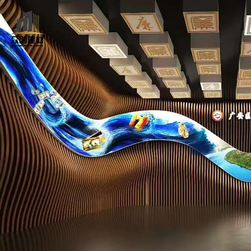 Indoor curved aluminum square tube